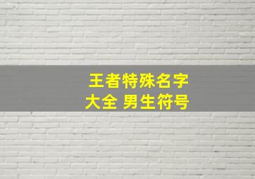 王者特殊名字大全 男生符号